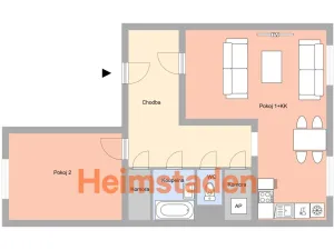 Pronájem bytu 2+kk, Ostrava - Moravská Ostrava, Zborovská, 56 m2