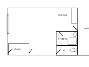 Pronájem bytu 1+kk, Teplice, U Červeného kostela, 42 m2