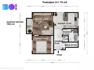 Pronájem bytu 2+1, Prostějov, nám. Spojenců, 64 m2