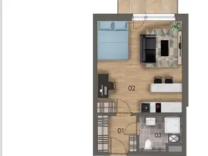Pronájem bytu 1+kk, Praha - Horní Měcholupy, Hornoměcholupská, 37 m2
