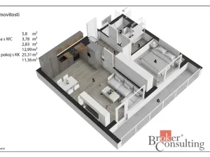Pronájem bytu 2+kk, Pardubice - Pardubičky, Nová Tesla, 53 m2