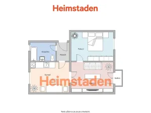 Pronájem bytu 2+1, Karviná - Nové Město, Purkyňova, 48 m2