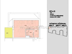 Pronájem bytu 1+kk, České Budějovice - České Budějovice 3, Pekárenská, 35 m2