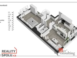 Prodej bytu 2+1, Hradec Králové - Pražské Předměstí, Gočárova třída, 72 m2