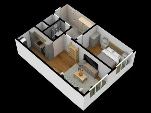 Pronájem bytu 2+kk, Praha - Komořany, Na Komořsku, 43 m2