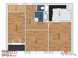 Pronájem bytu 3+kk, Praha - Chodov, Valentova, 63 m2