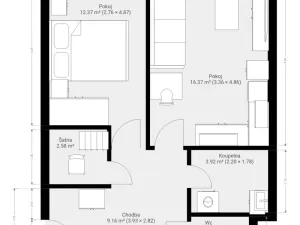 Pronájem bytu 2+kk, Brno - Medlánky, Hrázka, 49 m2