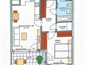 Prodej bytu 2+kk, Praha - Hlubočepy, Hugo Haase, 51 m2
