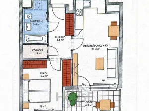 Prodej bytu 2+kk, Praha - Hlubočepy, Hugo Haase, 50 m2