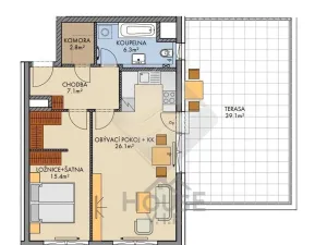 Prodej bytu 2+kk, Praha - Vysočany, Pod Harfou, 60 m2