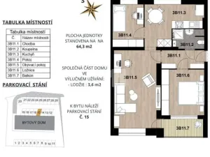 Prodej bytu 3+kk, Lošany, 64 m2