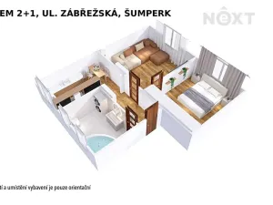 Pronájem bytu 2+1, Šumperk, Zábřežská, 55 m2