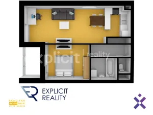 Pronájem bytu 2+kk, Zlín, Křiby, 52 m2