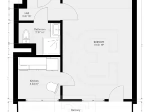 Pronájem bytu 1+1, Praha - Střížkov, Bínova, 32 m2