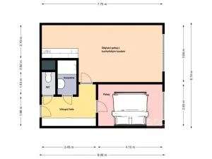 Pronájem bytu 2+kk, Praha - Komořany, Za sídlištěm, 47 m2