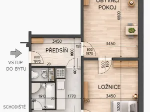 Prodej bytu 2+1, Veselí nad Lužnicí - Veselí nad Lužnicí I, Pod Markem, 63 m2