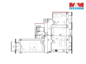 Prodej bytu 3+kk, Milovice - Mladá, Višňová, 65 m2