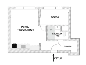 Pronájem bytu 2+kk, Vlašim, Komenského, 38 m2
