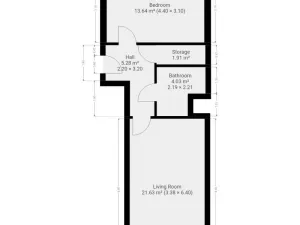 Pronájem bytu 2+kk, Praha - Kunratice, Pod Haltýřem, 47 m2