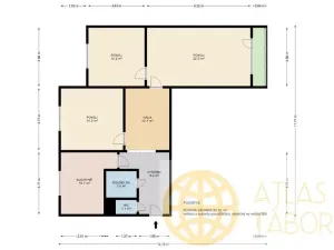 Pronájem bytu 3+1, Tábor, Berlínská, 71 m2