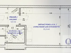 Pronájem bytu 1+kk, Praha - Hloubětín, Poděbradská, 32 m2