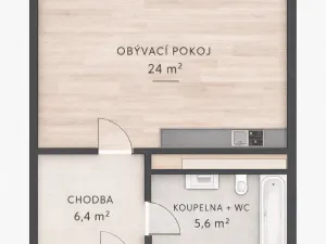 Pronájem bytu 1+kk, Svitavy - Předměstí, Říční, 36 m2