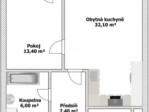 Pronájem bytu 2+kk, Plzeň, Rybářská, 70 m2