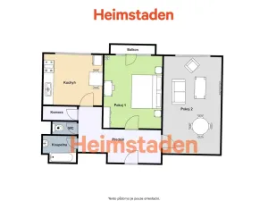 Pronájem bytu 2+1, Ostrava - Mariánské Hory, Zelená, 58 m2
