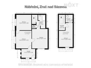Prodej rodinného domu, Zruč nad Sázavou, Nábřežní, 70 m2