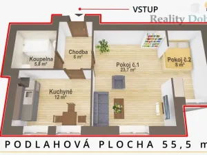 Pronájem bytu 1+1, Opava, Bochenkova, 55 m2