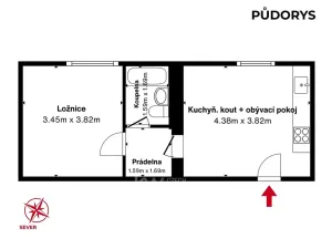 Pronájem bytu 2+kk, Praha - Chodov, Zakouřilova, 36 m2