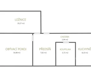 Pronájem bytu 2+1, Jáchymov, Na Slovanech, 60 m2