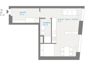 Prodej bytu 1+kk, Hradec Králové - Kukleny, Pražská třída, 46 m2