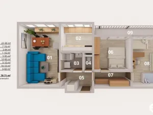 Prodej bytu 3+1, Mladá Boleslav, náměstí Míru, 72 m2