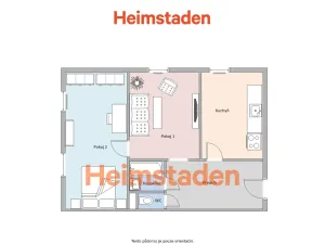 Pronájem bytu 2+1, Ostrava - Poruba, Gustava Klimenta, 58 m2