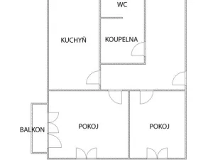 Pronájem bytu 2+1, Chomutov, Kostnická, 62 m2