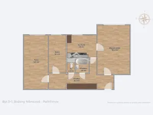 Pronájem bytu 3+1, Pelhřimov, Boženy Němcové, 67 m2