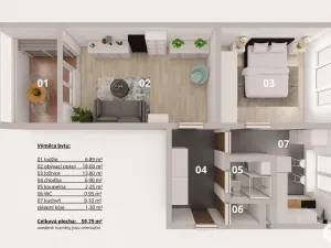 Prodej bytu 2+1, Praha, Sněženková, 51 m2