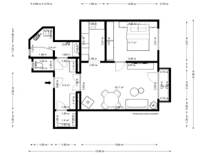 Pronájem bytu 2+kk, Praha - Vršovice, Kodaňská, 55 m2