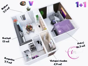 Prodej bytu 1+1, Jihlava, Březinova, 36 m2