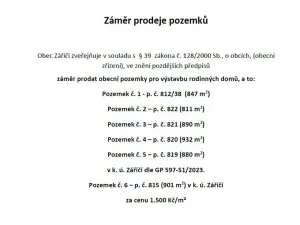 Prodej pozemku pro bydlení, Záříčí, 932 m2