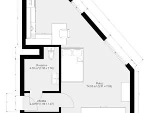 Pronájem bytu 1+kk, Brno, Horníkova, 32 m2