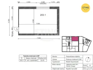 Pronájem kanceláře, Třinec, Jablunkovská, 32 m2