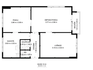 Prodej bytu 3+1, Písek - Budějovické Předměstí, Dr. M. Horákové, 71 m2