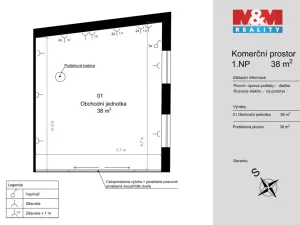 Pronájem obchodního prostoru, Benešov, Masarykovo náměstí, 38 m2
