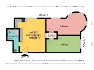 Pronájem bytu 3+kk, Jindřichův Hradec - Jindřichův Hradec II, Sládkova, 61 m2