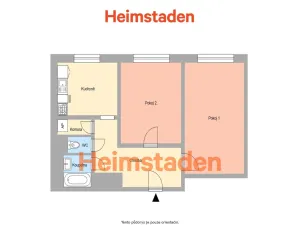 Pronájem bytu 2+1, Ostrava - Moravská Ostrava, Na Široké, 56 m2