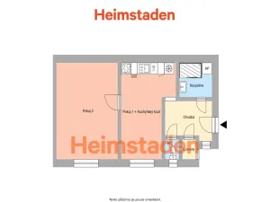 Pronájem bytu 2+kk, Ostrava - Moravská Ostrava, Nedbalova, 45 m2