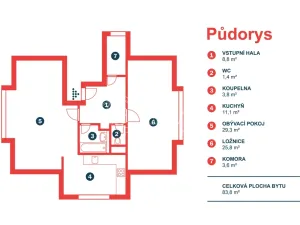 Prodej bytu 3+1, Jesenice, Platanová, 84 m2
