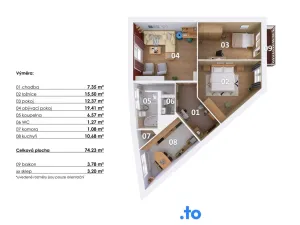 Prodej bytu 3+1, Brno, Za Kněžským hájkem, 79 m2